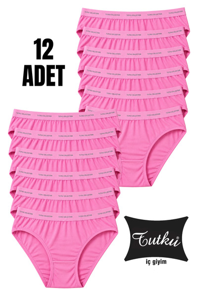 Tutku Kadın 12’li Pembe Pamuklu Likralı Bikini Külot