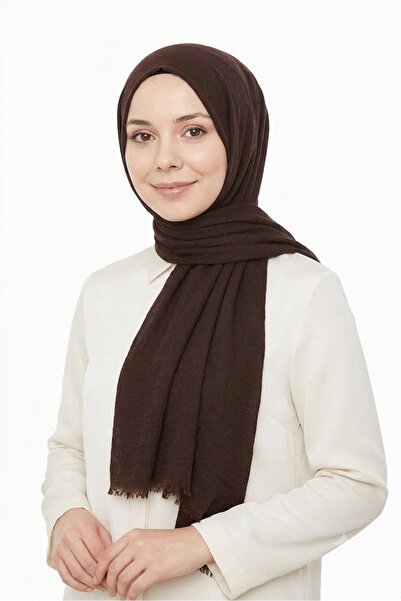 Nazellaa شال بولويست بوروموك باللون البني الحار