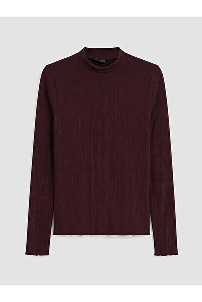 LC Waikiki Nevavm with a Difference Burgundy Ribbed Plain Super Skinny & Extr...