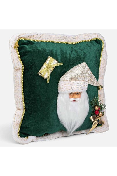 OEM Perna Decorativa de Craciun Verde cu Mos Craciun 40x40cm