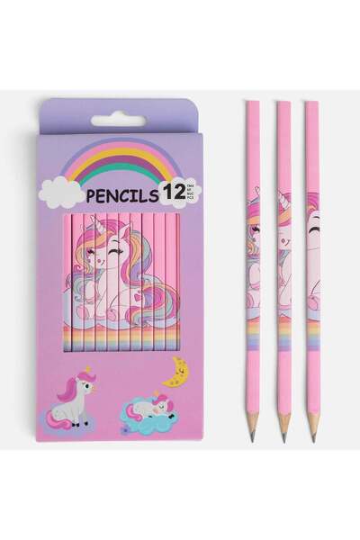 OEM Set Creioane Patrate Unicorn in Cutie - 12buc