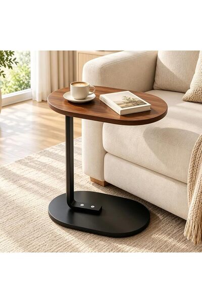 Pomefar Side Table Small Coffee Table,C Shaped Bed Table End Tables for Livin...