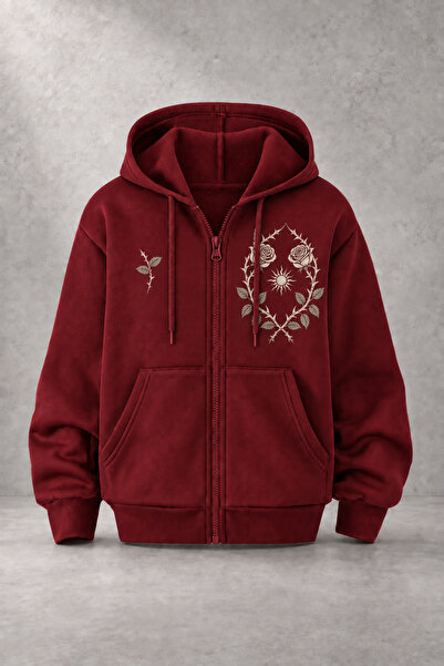 EVIus Cardigan unisex din țesătură pieptănată cu trei fire, imprimat cu trand...