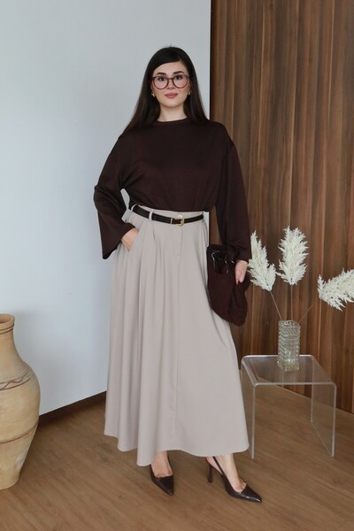 Moda Lippa Bej Poliviskon Kolej Etek