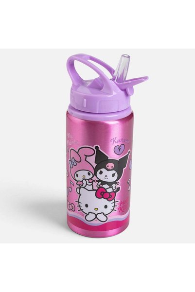 OEM Sticla din Aluminiu Flip Top Roz Lila Hello Kitty pentru Copii 500ml