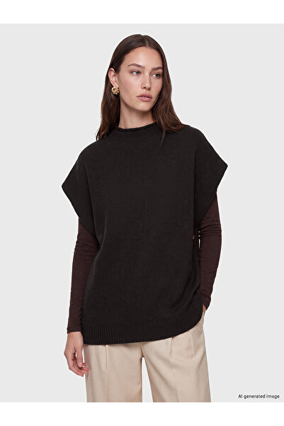 LC Waikiki Lcw Modest Brown Knitwear Plain Women's Poncho with Nevavm Difference