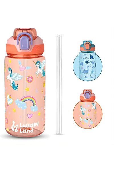 LULLABY LAND زجاجة ماء للأطفال بسعة 600 مل، خفيفة الوزن، حافظ على ترطيبك مع ز...