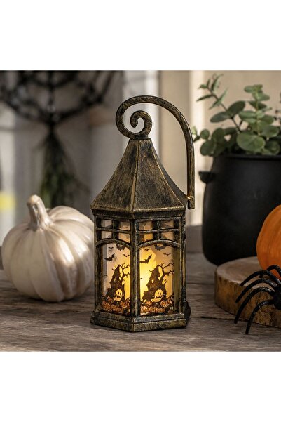 OEM Felinar Halloween Bronz cu Lumanare 6x6x14cm