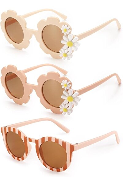 TERRIFI Flower Sunglasses for Toddlers and Kids with UV400 Protection, 3 Pair...