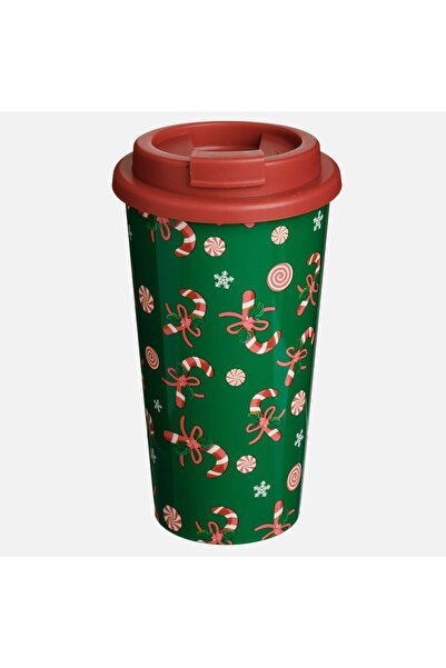 OEM Pahar de Craciun din Plastic Verde Candy 450ml