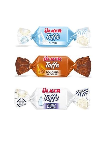 Ülker Mixed Toffee Soft Candy 1 Kg. (Milk, Caramel, and Bubble Gum Flavored)