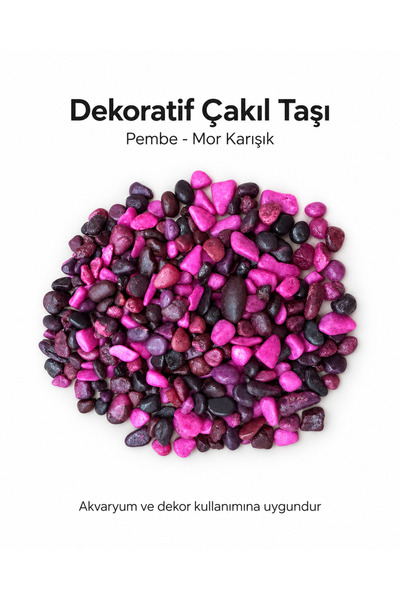 muyucraft Muyu Craft Pembe Mor Karışık Akvaryum Dekoratif Çakıl Taşı 2-6 mm 1 Kg