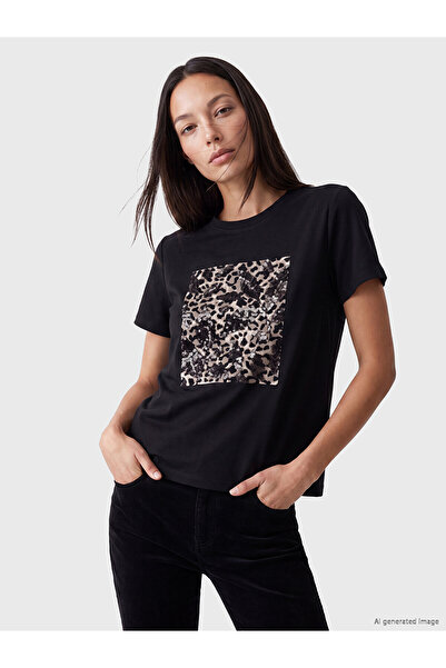 LC Waikiki Nevavm Farkıyla Lcw Everyday Black Combed Cotton Printed Standard ...