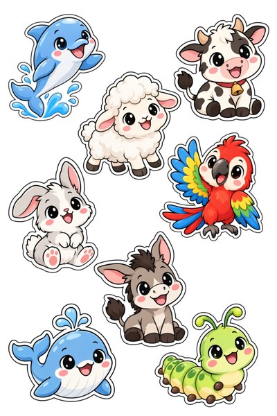 Star Figür Animal Kingdom Cute Sticker Set 54 Pieces |   Sticker Pack