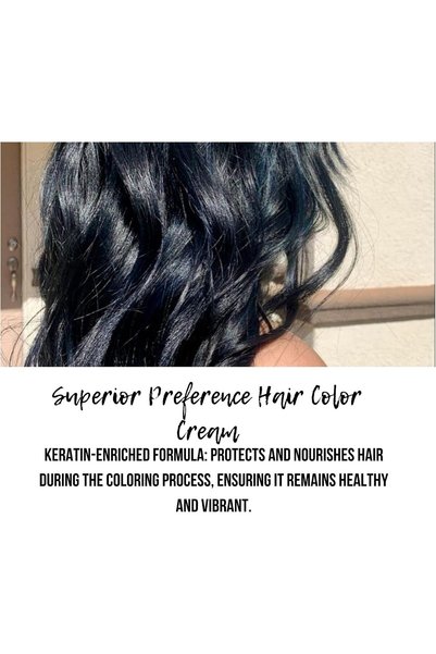 BBROSE Hair Color Cream 100ml - Long-Lasting, Vibrant Hair Dye for Rich, Natural Color - Ammonia-Free (Black and Blue, 100 ML)