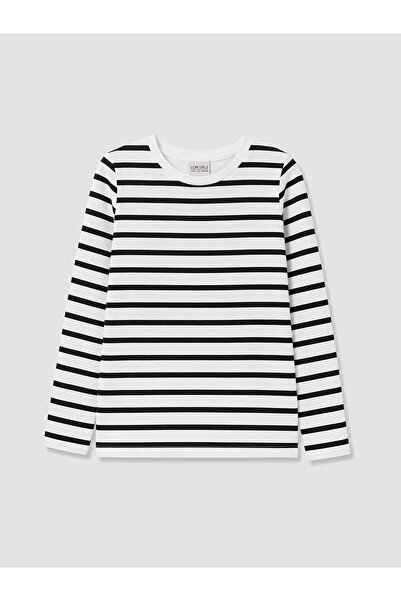 LC Waikiki Two Mt Shop Quality Black Long Sleeve Girls' T-Shirt