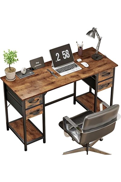 Solerconm Computer Desk with Drawers & Shelf,Home Office Workstation Table