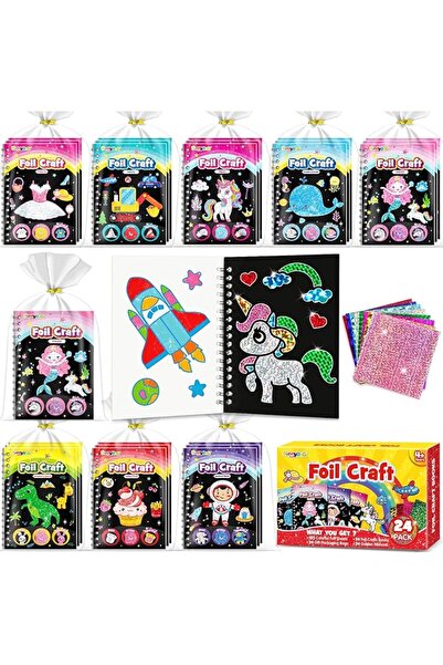 GENERAL FUNNYB&G Foil Art Party Favors for Kids - 24 Pack Foil Art Crafts Kit...