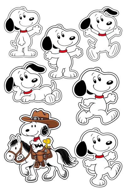 Star Figür Snoopy Peanuts Premium Sticker Set 54 Pieces |   Cartoon Sticker Pack