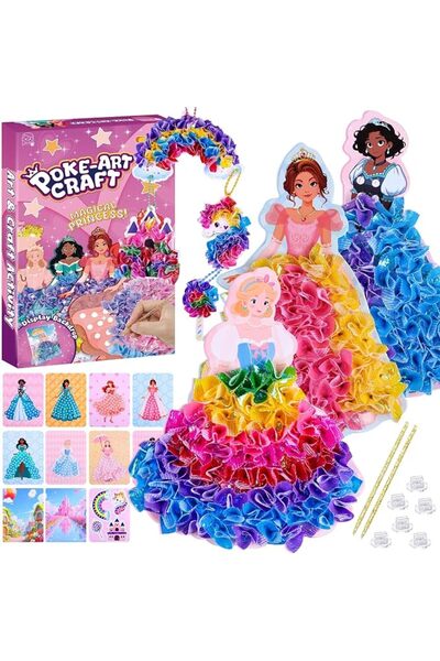 KASTWAVE 8 PCS Poke in Crafts Art Kits for Girls, Arts and Crafts for Kids Ag...