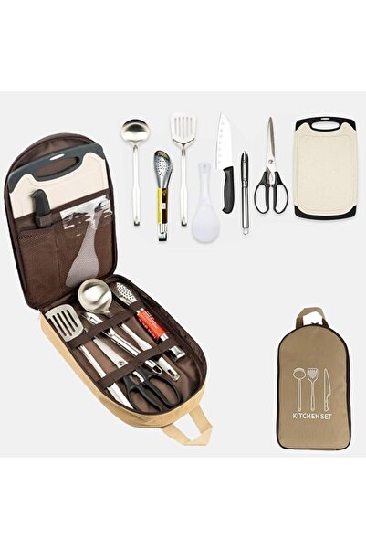Solerconm 8-Piece Portable Camping Utensil Set,Travel Cookware Organizer Kit