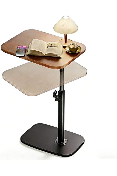 GENERAL Adjustable Height C Shaped Side Table, 360° Swivel C End Table for Co...