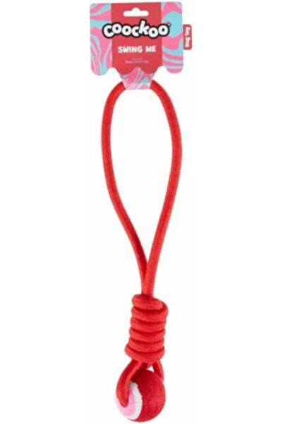 GENERAL Coockoo Dog Toy Ball with Rope Swing Me Red & Pink - 6×45×6 cm