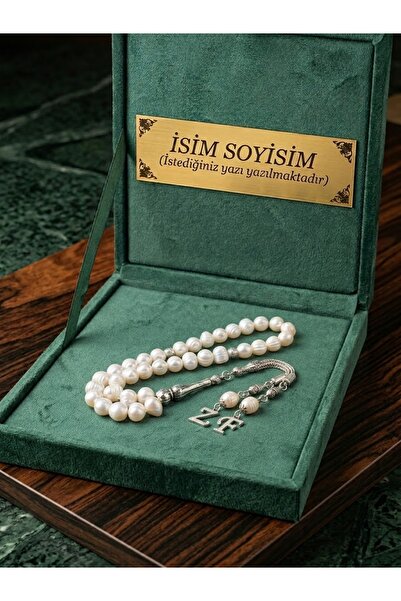 Sabır Taneleri Doğal Gerçek İnci Tesbih, Kişiye Özel Harfli İsimli Seri, Kadi...
