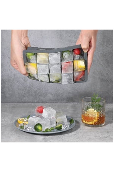 OEM Anthracite Silicone Mold for 15 Square Ice Cubes - 11x17.5x3cm