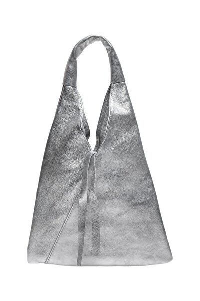 SimpleFind Anna Luchini Geanta piele -Xenia-ARGINTIU,Geanta de umar piele nat...