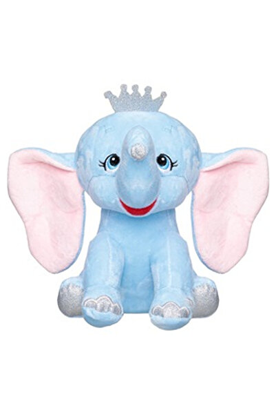 OEM Elefant de Plus Ciel cu Urechi Mari Glitter Argintiu Coroana 21cm