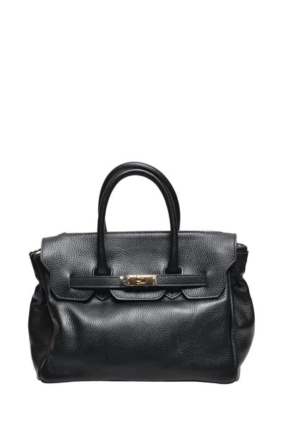 SimpleFind Luisa Vannini Leather bag -Carmela-BLACK, Genuine Leather handbag,...