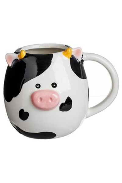 OEM Decorative Ceramic Mug Black and White with Patterned
