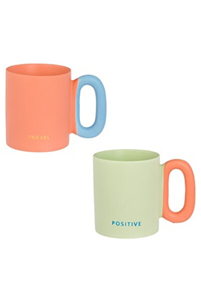 OEM Ceramic Mug in Pastel Colors with Message 360ml