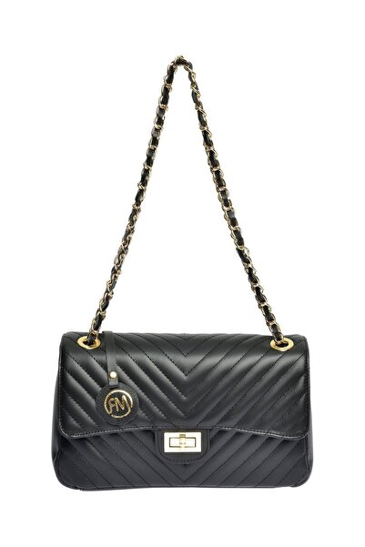 SimpleFind Roberta M Geanta piele -Mathilde-NEGRU ,Geanta de umar piele natur...