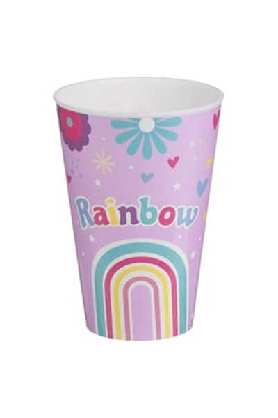 OEM Pahar din Plastic cu Imprimeu Rainbow 400ml