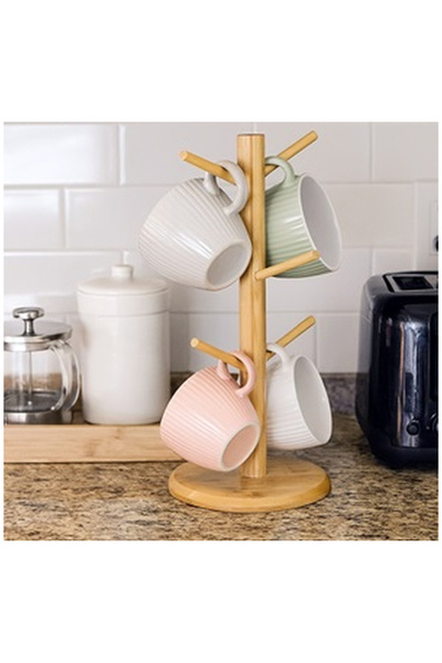 OEM Vertical Wooden Mug Holder Ø16.5x35cm