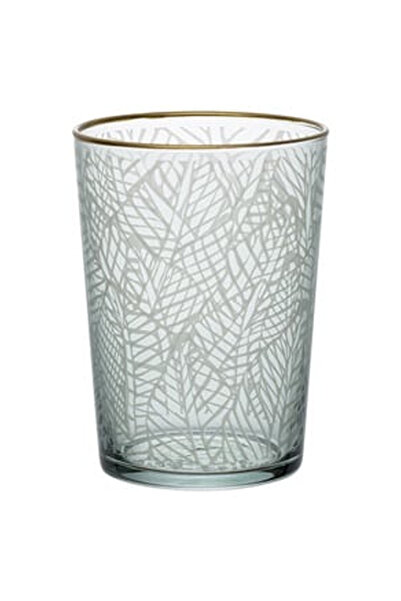 OEM Pahar din Sticla Exotic Verde cu Margine Aurie pentru Apa 460ml