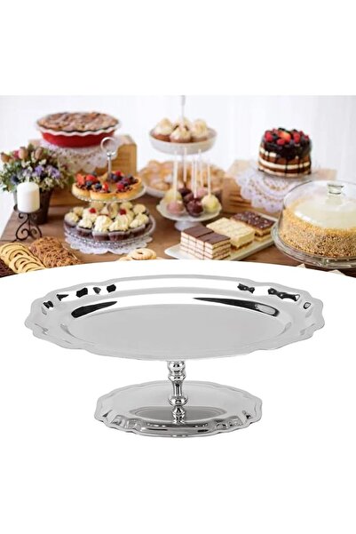 Tazweeq Stainless Steel Serving Tray, Elegant Dessert Plate, Versatile Servin...