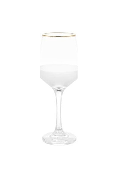 OEM "Nish" Clear Matte Glass with Gold Rim & Wine Stem 410ml"