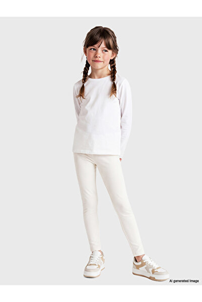 LC Waikiki Nevavm with Difference Lcw Kids White 2 Thread Plain Super Skinny ...
