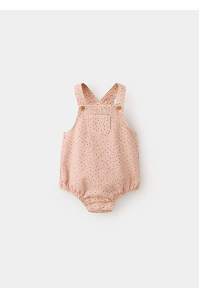 MANGO Baby Puantiye desenli denim tulum