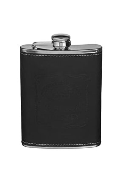 OEM Stainless Steel Flask with Black Coating "Whiskey"" 240ml"