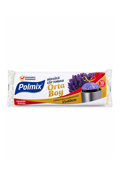 Başol Polmix Lavanta Kokulu Büzgülü Orta Boy Çöp Torbası 55x60 cm 10 Adet Day...