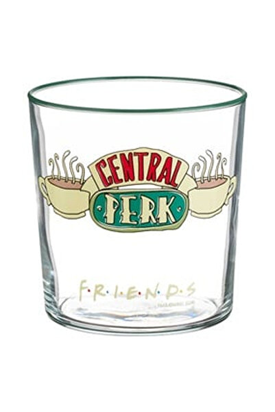 OEM Friends "Central Perk" Printed Glass Tumbler & Green Rim for Water 380ml