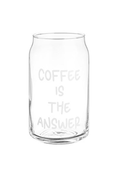 OEM Pahar din Sticla pentru Cafea "Coffee is the Answer"" 500ml"