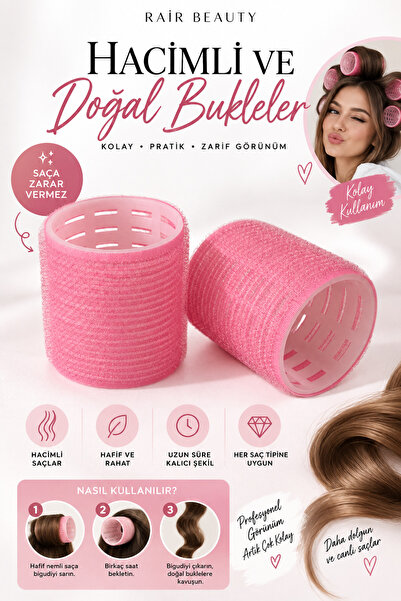 RAİR BEAUTY 1 Adet Isısız Hacimli Bukleler – Pratik Kendinden Tutunan Saç Big...