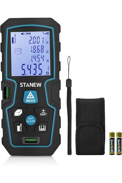 Stanew جهاز قياس المسافات بالليزر الرقمي المحمول، أداة قياس بالليزر مع مستويي...