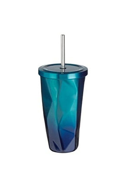 OEM Metal Cup with Straw Petrol Blue Ombre 500ml