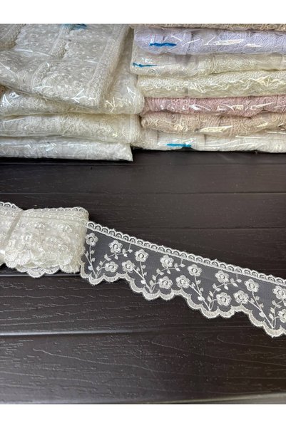 Butik 9 Metre Güpür Dantel Tül Bridal Dikiş Hobi Kumaşı